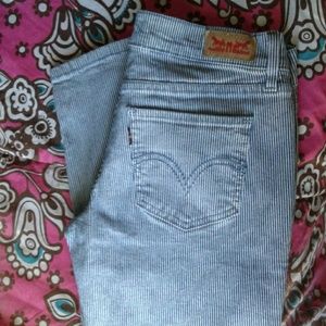Levi's carpenter print blue jeans.